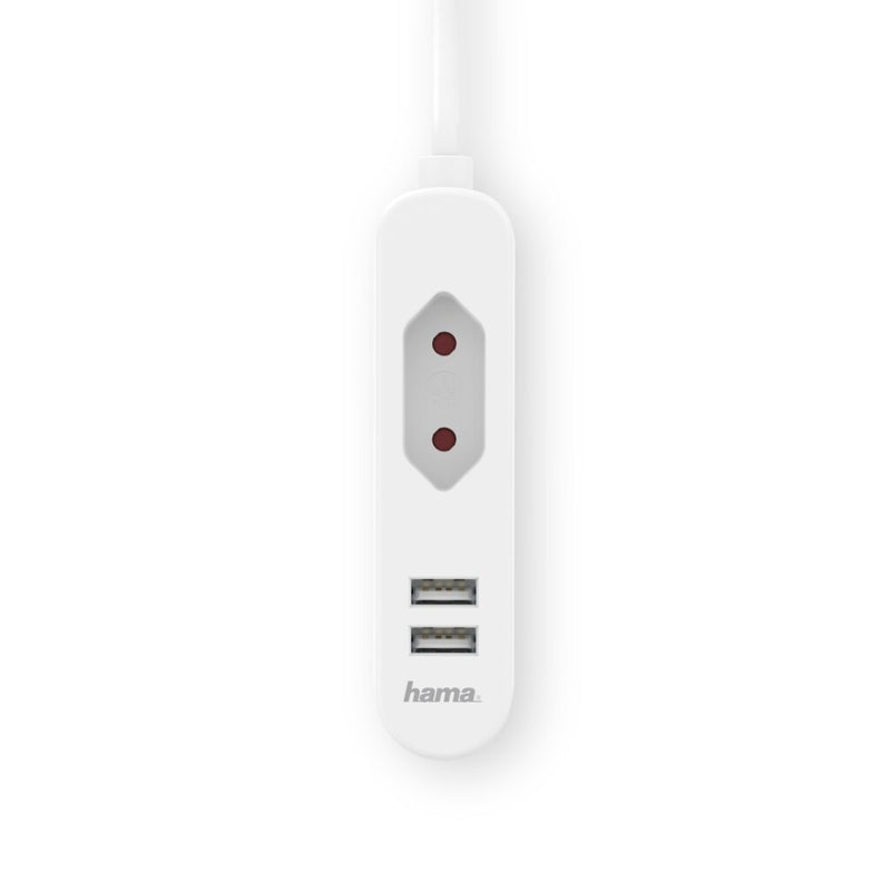 Hama USB-netadapter Met Euro-aansluiting En Kabel 2,4A 2 Uitgangen 1,9 M Wit