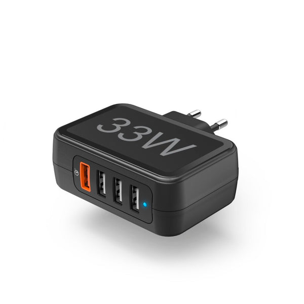 Hama Oplaadstation 33 Watt 4-voudig (1xQC3.0 3xUSB-A) Zwart