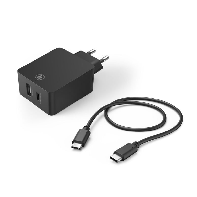 Hama Oplaadset USB-C USB-A PD/Qualcomm&reg; 30 W USB-C-kabel 1 M Zwart