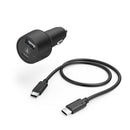 Hama Auto-oplaadset USB-C USB-A PD/Qualcomm&reg; 30 W USB-C-kabel 1 M Zwart
