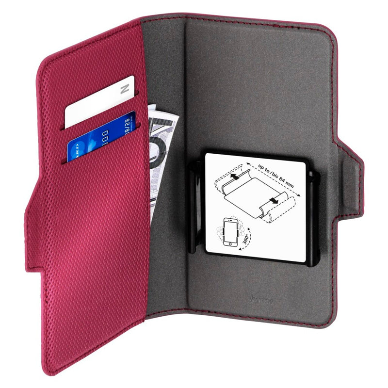 Hama Booklet Smart Move - Metallic Mt. XXL App. Tot 7,8 X 15,8 Cm Robijnrood