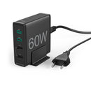 Hama Oplaadstation 60 Watt 4-voudig (2x PD/QC USB-C 2x USB-A) Zwart