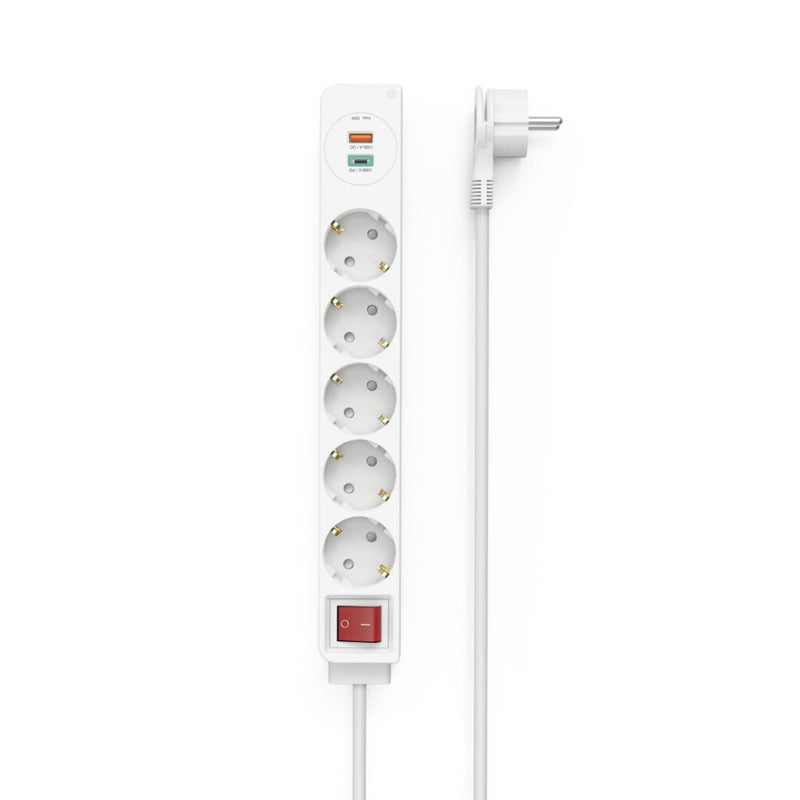 Hama Stekkerdoos 5-voudig USB-C-/USB-A-aansl. PD/Quick Charge? Max. 18W WS