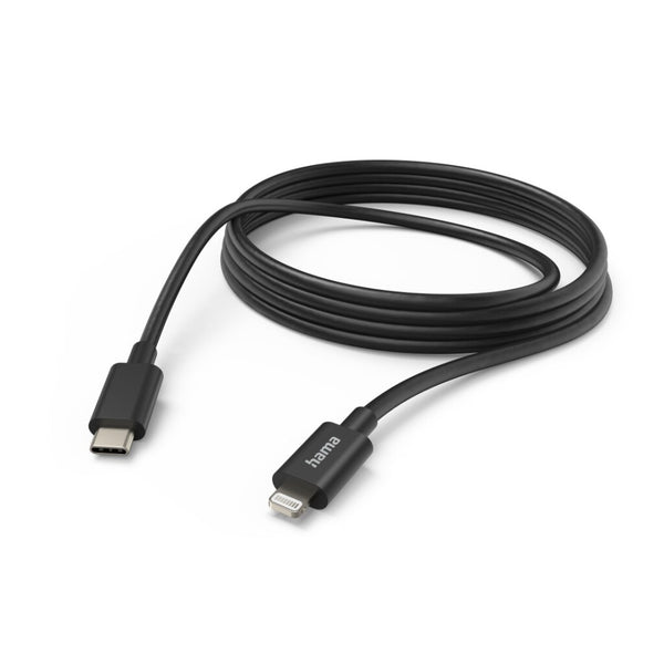 Hama Oplaad-/gegevenskabel USB-C - Lightning 3 M Zwart