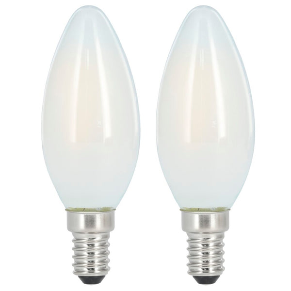 Xavax Led-gloeidraad E14 470lm Verv. 40W Kaarslamp Mat Warm Wit 2 Stuks