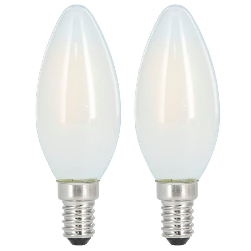 Xavax Led-gloeidraad E14 470lm Verv. 40W Kaarslamp Mat Warm Wit 2 Stuks