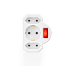 Hama Stopcontactadapter 3-voud. 1x Geaard Stopcontact 2x Euro Schakelaar Wit