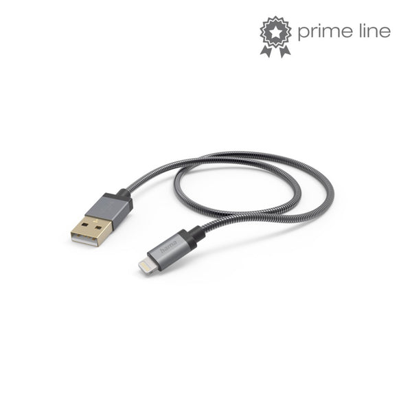 Hama Oplaadkabel Metal USB-A - Lightning 1,5 M Metalen Mantel Antraciet
