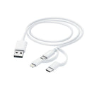 Hama 3in1 Multi-oplaadkabel USB-A - Micro-USB USB-C En Lightning 1,0 M Wit