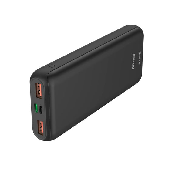 Hama Power Pack PD20-HD 20000mAh 3 Uitgangen: 1x USB-C 2x USB-A Antraciet
