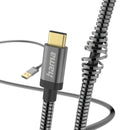 Hama Oplaadkabel Metal USB-A - USB-C 1,5 M Metalen Mantel Antraciet