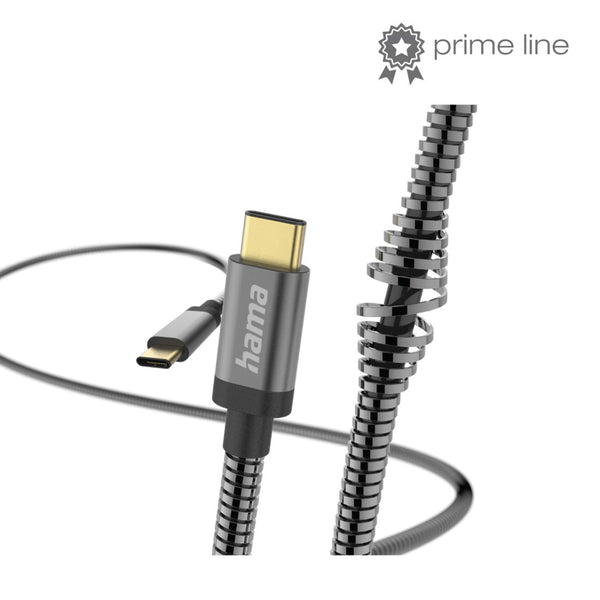 Hama Oplaadkabel Metal USB-C - USB-C 1,5 M Metalen Mantel Antraciet
