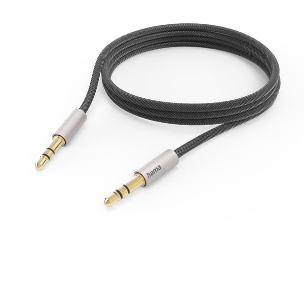 Hama Aux-kabel ?AluLine? 3,5-mm Jack &ndash; 3,5-mm Jack 2,0 M Zilver/zwart