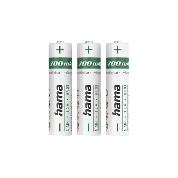 Hama NiMH-accu&apos;s AAA Micro 700 MAh 1,2V 3 Stuks