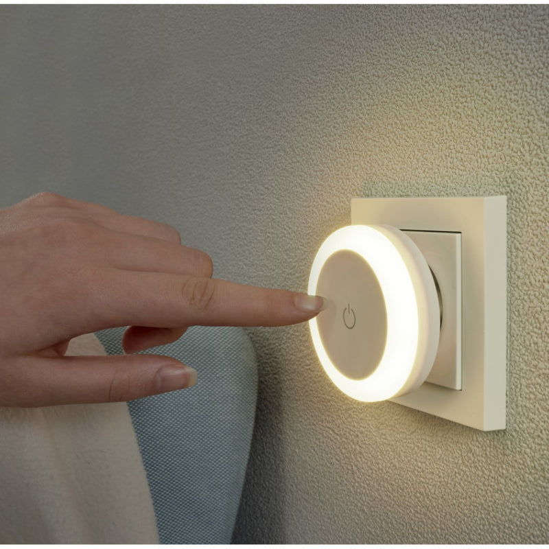 Hama Led-nachtlampje Touch Switch Voor Stopcontact Aanraakknop Warm Licht