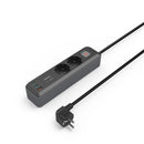 Hama Stekkerdoos 2-voudig USB-C/A 65W PD Schakelaar 1,4 M Zwart/grijs
