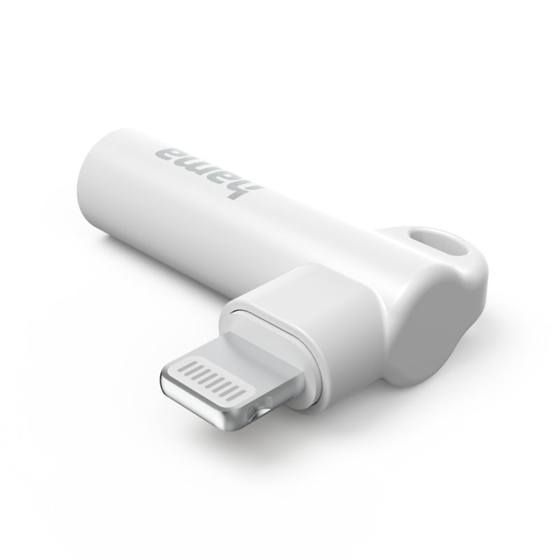 Hama Aux-Adapter 90&deg; Hoekstekker Lightning Wit