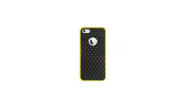 Katinkas Siliconen Case Fiber Zwart/ Geel voor Apple iPhone 5/ 5S