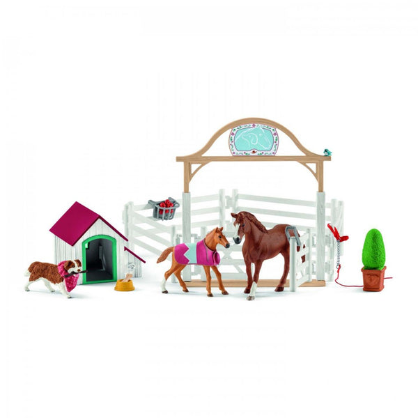 Schleich Horse Club Hannah&#039;s Gastpaarden met Hond en Accessoires