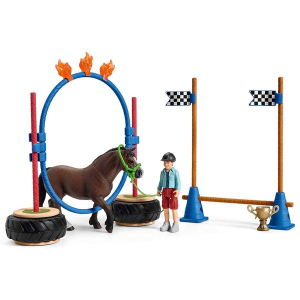 Schleich Pony Agility Wedstrijd met Pony en Figuur + Accessoires