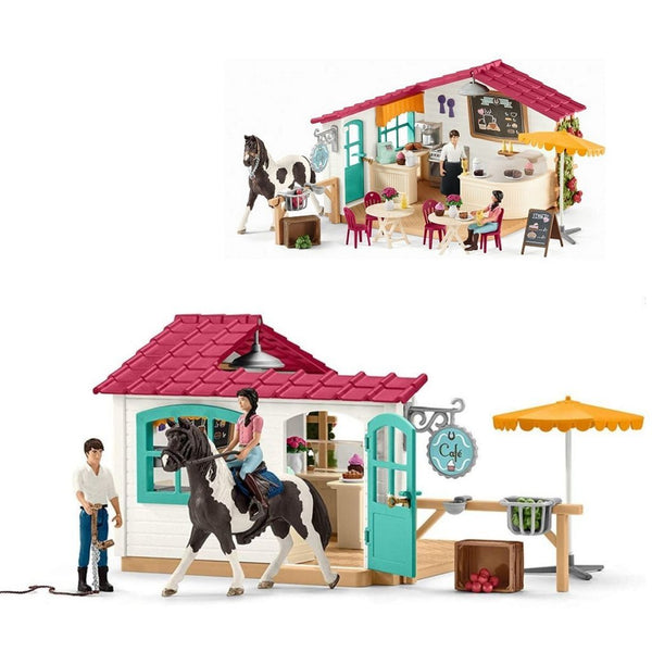 Schleich Horse Club Ruiterscafe met 2 Figuren en Paard + Accessoires