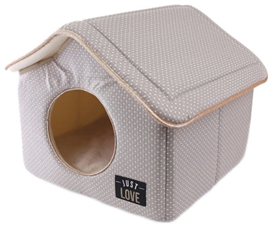 Zzzmartin Sellier Hondenmand Kattenmand Huis Just Love Taupe 43X43X40 CM