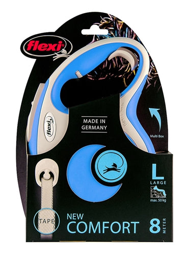 Flexi Rollijn New Comfort Tape Blauw L 8 MTR