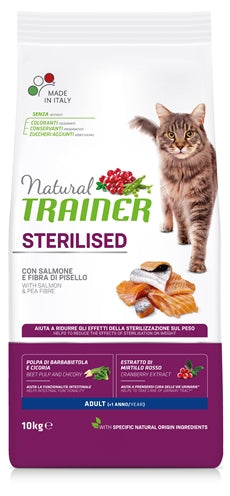 Natural Trainer Cat Sterilised Salmon 10 KG