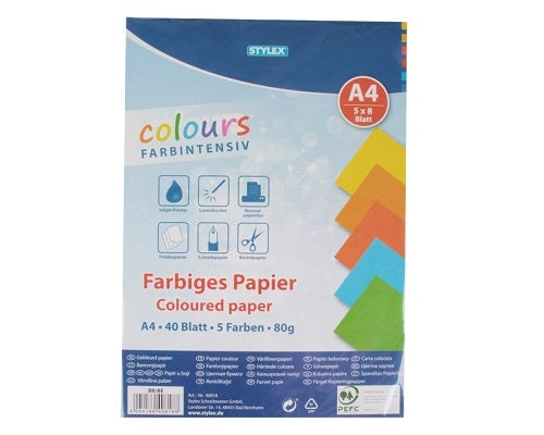 40 vel papier A4 gekleurd 80 gram 40818