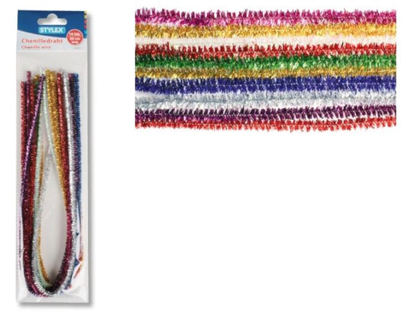 10 Glitter chenille draad 50cm 46742