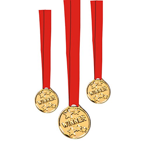 Stylex Metalen Medailles Winner 6 Stuks Goud/Rood