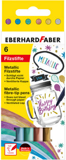 Eberhard Faber EF-551006 Viltstiften Metallic 6 Stuks