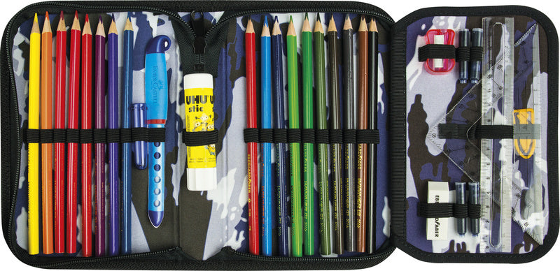 Eberhard Faber EF-577491 Etui Gevuld 32 Delig Camouflage Blauw/grijs