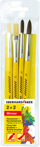 Eberhard Faber Penselenset Varkens- en Ponyhaar Maat 8+12 10 Stuks