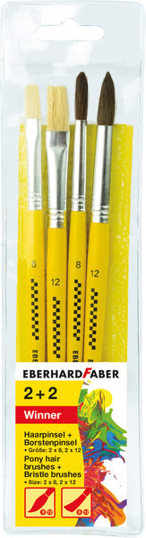 Eberhard Faber Penselenset Varkens- en Ponyhaar Maat 8+12 10 Stuks