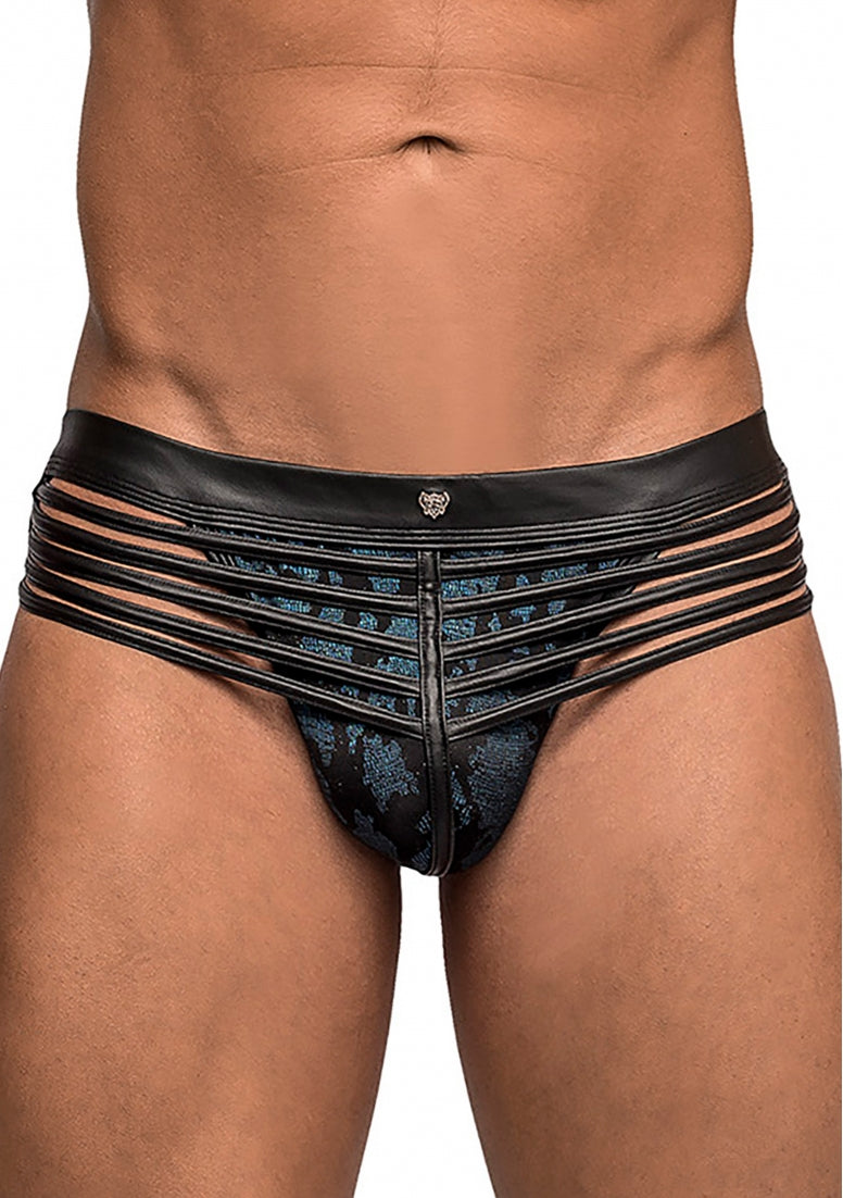 Strappy String - Blauw/Zwart