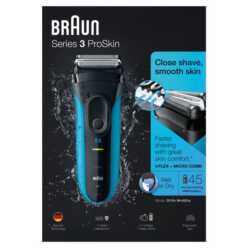 Braun 3010BLUE Scheerapparaat Snoerloos Blauw