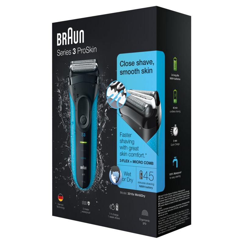 Braun 3010BLUE Scheerapparaat Snoerloos Blauw