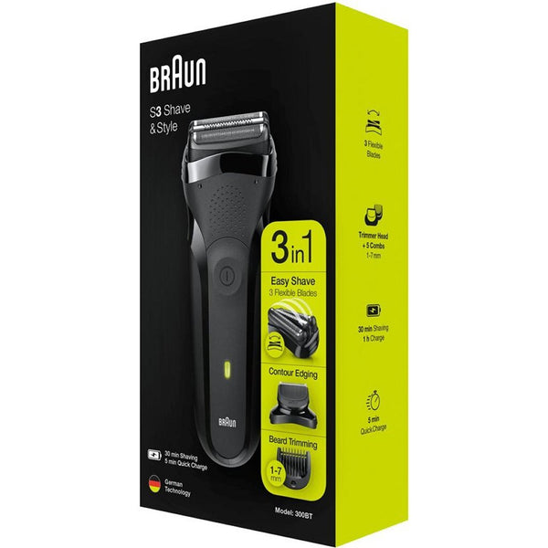 Braun 300BT S3 Shave and Style 3in1 Scheerapparaat Zwart