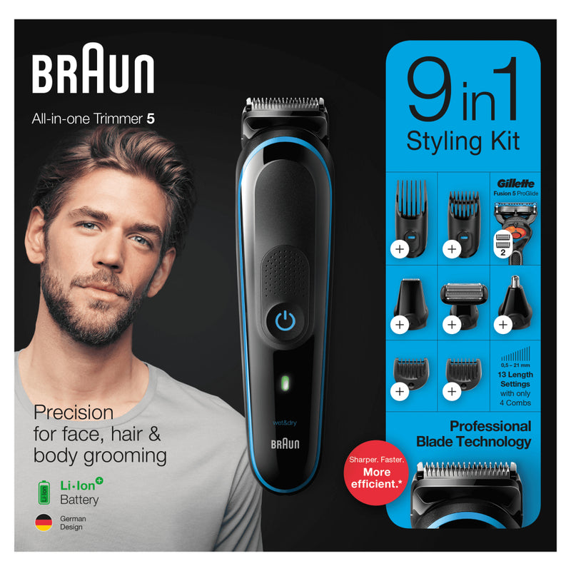 Braun MGK5280 9in1 Baardtrimmer Blauw/Zwart
