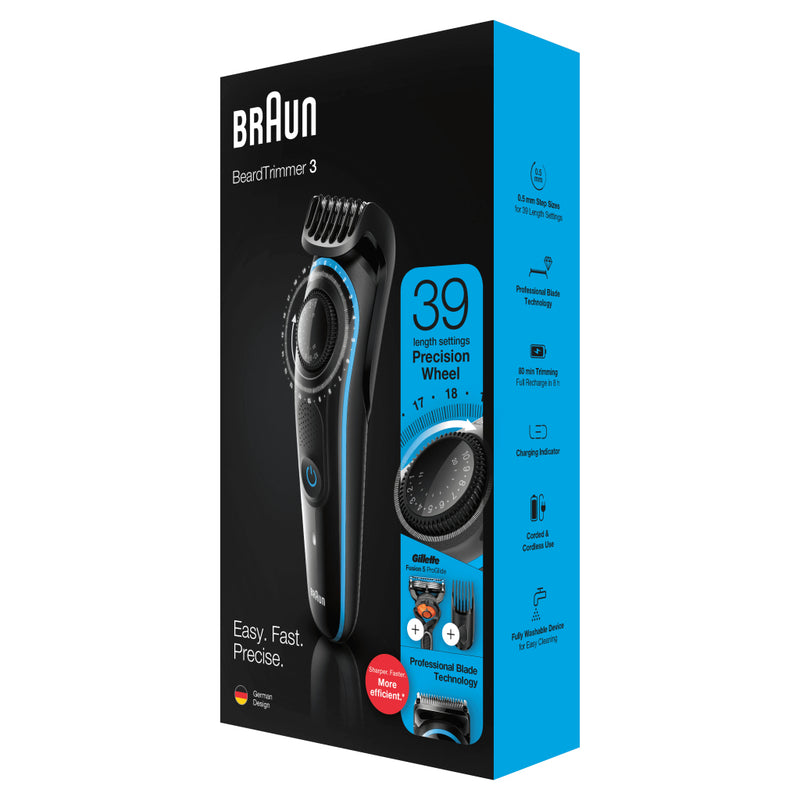 Braun BT3240 Baard-Haartrimmer Zwart/Blauw