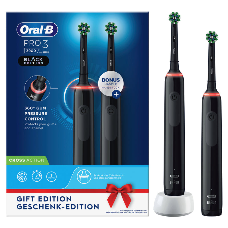 Oral-B PRO3 Elektrische Tandenborstel 2 Stuks Zwart