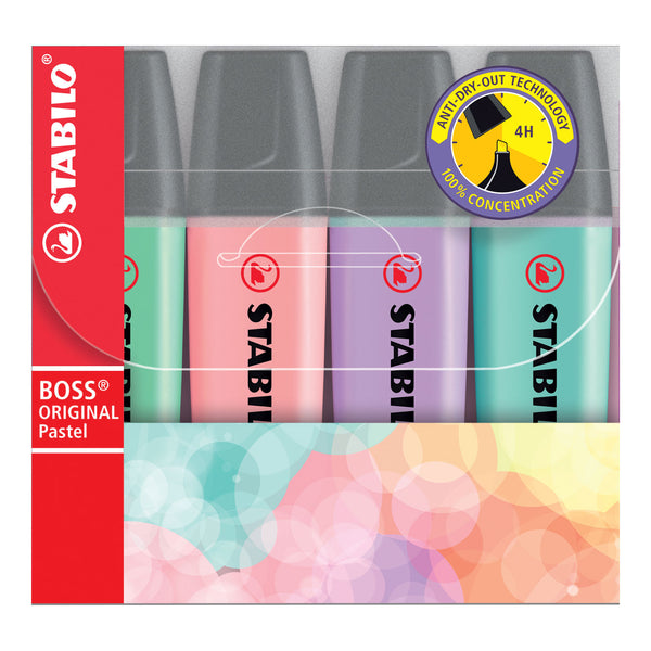 Stabilo Boss Original Markeerstiften Pastel 4 Stuks