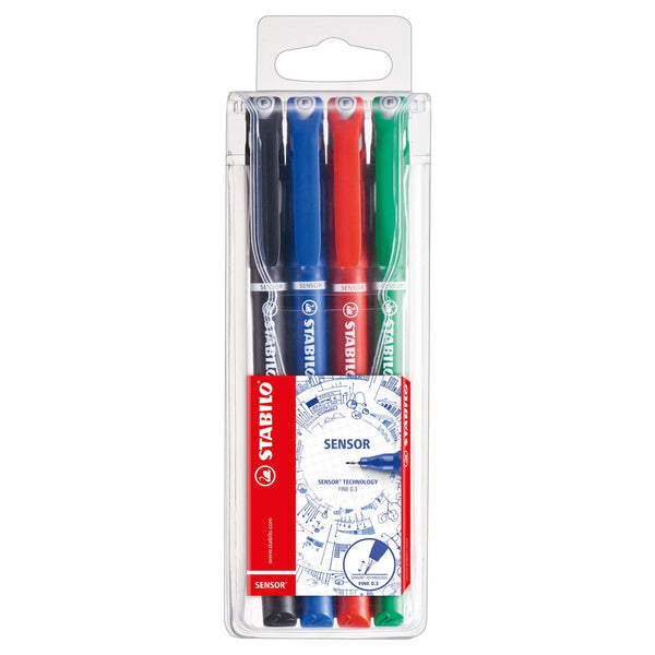 STABILO SENSOR - Fineliner 0.3 mm - Set Met 4 Stuks