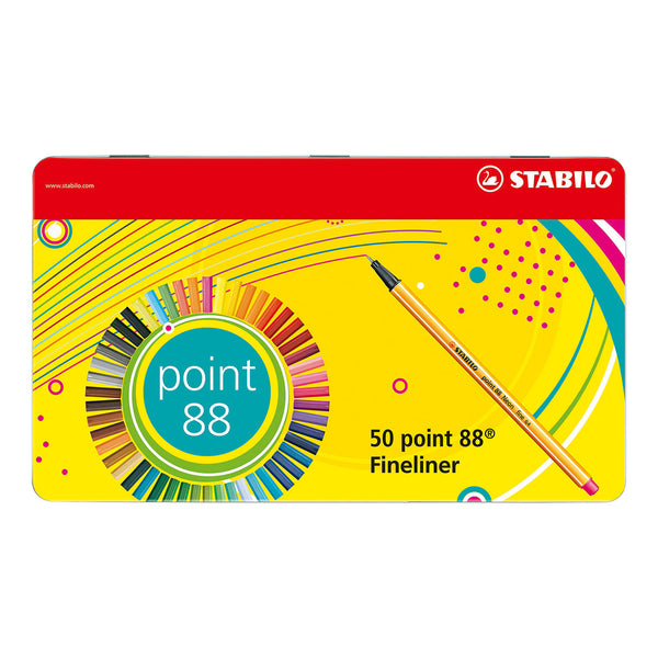 STABILO point 88 Metalen Doos Fineliners, 50st.