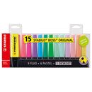 STABILO BOSS ORIGINAL - Markeerstift - 15 Stuks Deskset