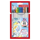 Stabilo Pen 68 Brush met 12 Kleuren