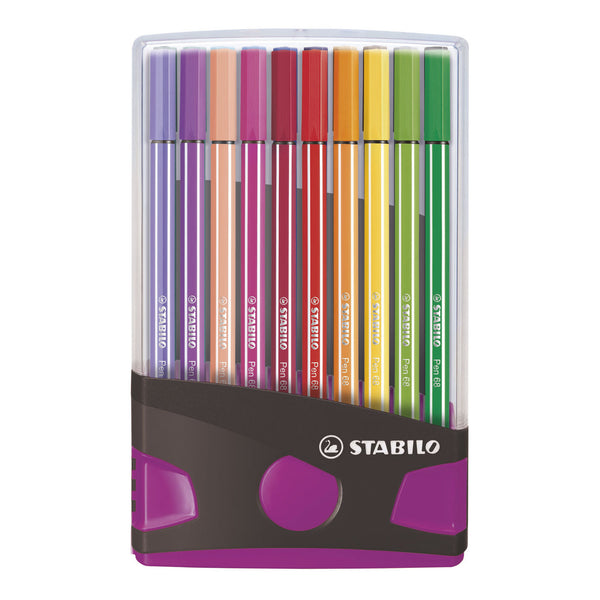Stabilo Pen 68 in 20 Kleuren Antraciet/Roze