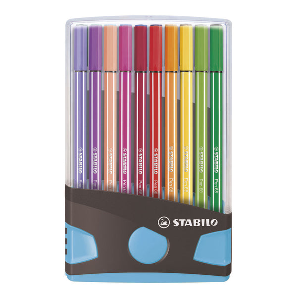 Stabilo Pen 68 in 20 Kleuren Antraciet/Blauw