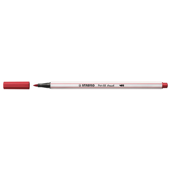 STABILO Pen 68 Brush 50 - Donkerrood